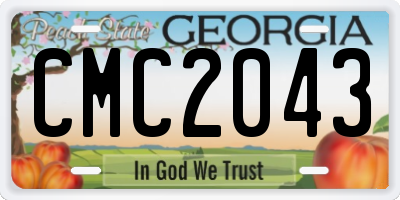 GA license plate CMC2043