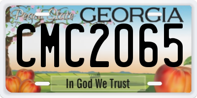 GA license plate CMC2065