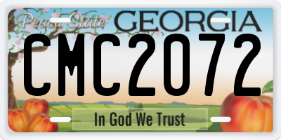 GA license plate CMC2072