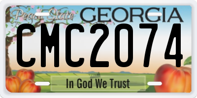 GA license plate CMC2074