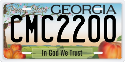 GA license plate CMC2200