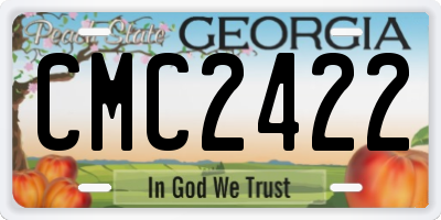 GA license plate CMC2422