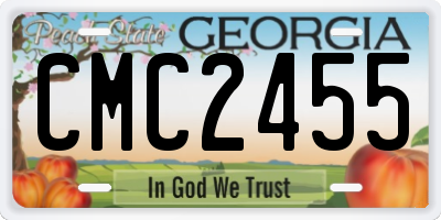 GA license plate CMC2455