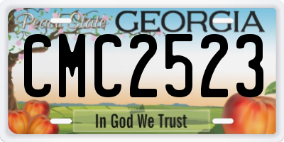 GA license plate CMC2523