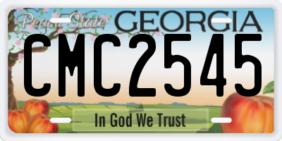 GA license plate CMC2545