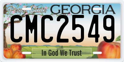 GA license plate CMC2549