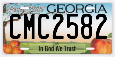 GA license plate CMC2582