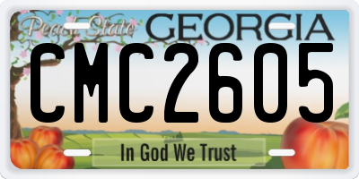 GA license plate CMC2605