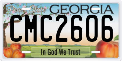 GA license plate CMC2606