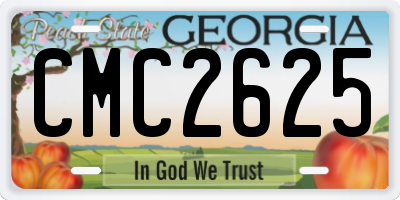 GA license plate CMC2625
