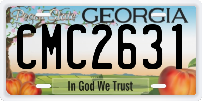 GA license plate CMC2631