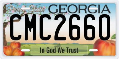 GA license plate CMC2660