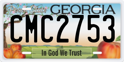 GA license plate CMC2753
