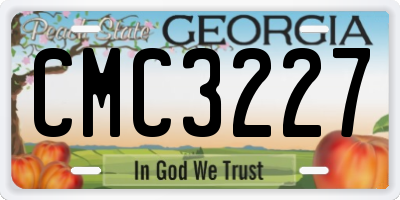 GA license plate CMC3227