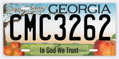 GA license plate CMC3262