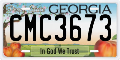 GA license plate CMC3673