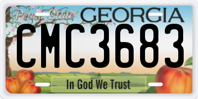 GA license plate CMC3683