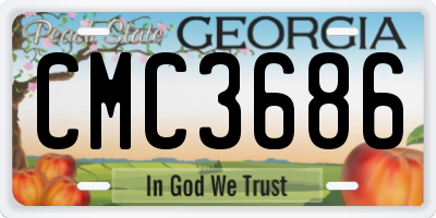GA license plate CMC3686