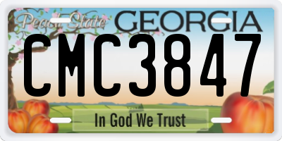 GA license plate CMC3847