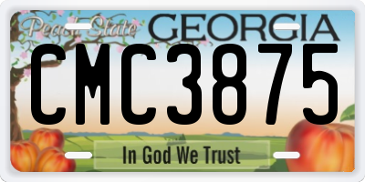 GA license plate CMC3875