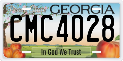 GA license plate CMC4028