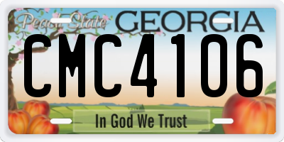 GA license plate CMC4106