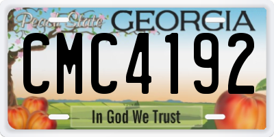 GA license plate CMC4192