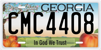 GA license plate CMC4408