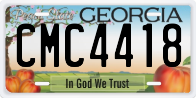 GA license plate CMC4418