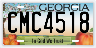 GA license plate CMC4518