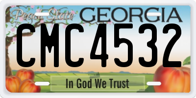 GA license plate CMC4532