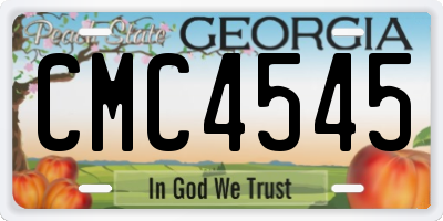 GA license plate CMC4545