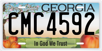 GA license plate CMC4592