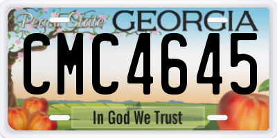 GA license plate CMC4645