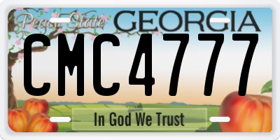 GA license plate CMC4777