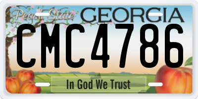 GA license plate CMC4786