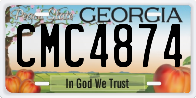 GA license plate CMC4874