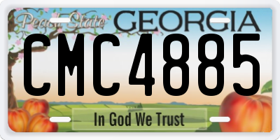 GA license plate CMC4885