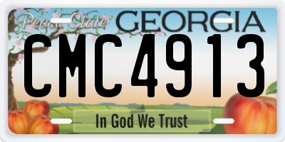 GA license plate CMC4913