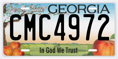 GA license plate CMC4972