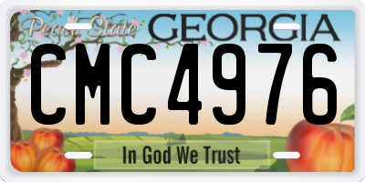 GA license plate CMC4976