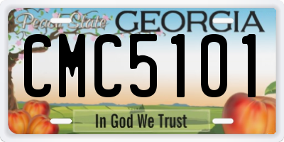 GA license plate CMC5101