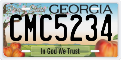 GA license plate CMC5234