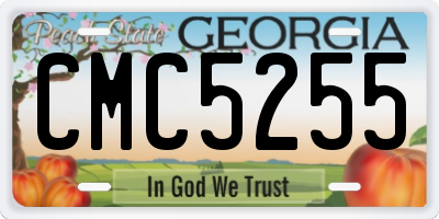 GA license plate CMC5255