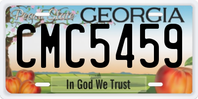 GA license plate CMC5459