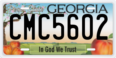 GA license plate CMC5602