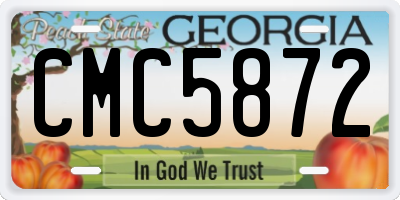 GA license plate CMC5872