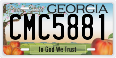 GA license plate CMC5881