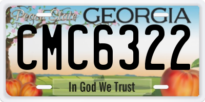 GA license plate CMC6322