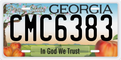 GA license plate CMC6383
